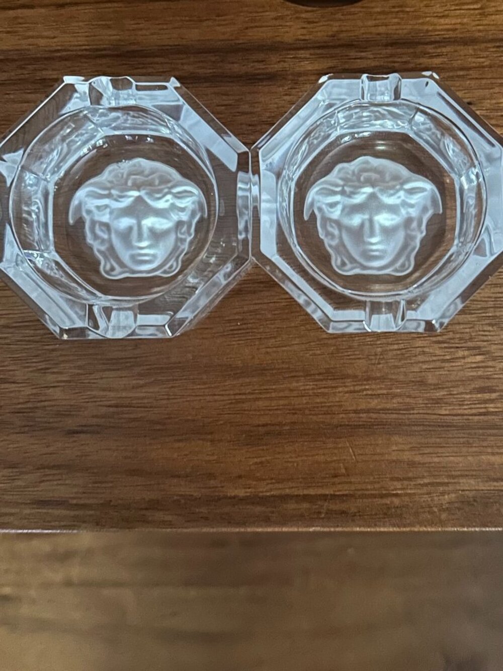🔥VERSACE ROSENTHAL CRYSTAL ASHTRAY Set of 2🔥